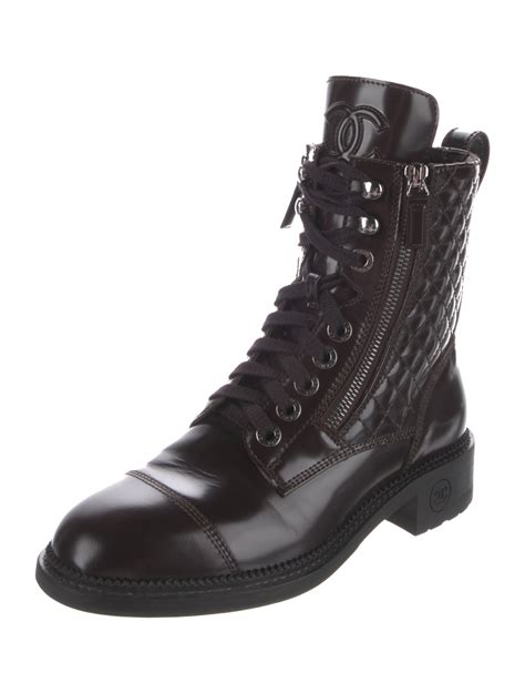 chanel patent leather chain boots|chanel patent leather combat boots.